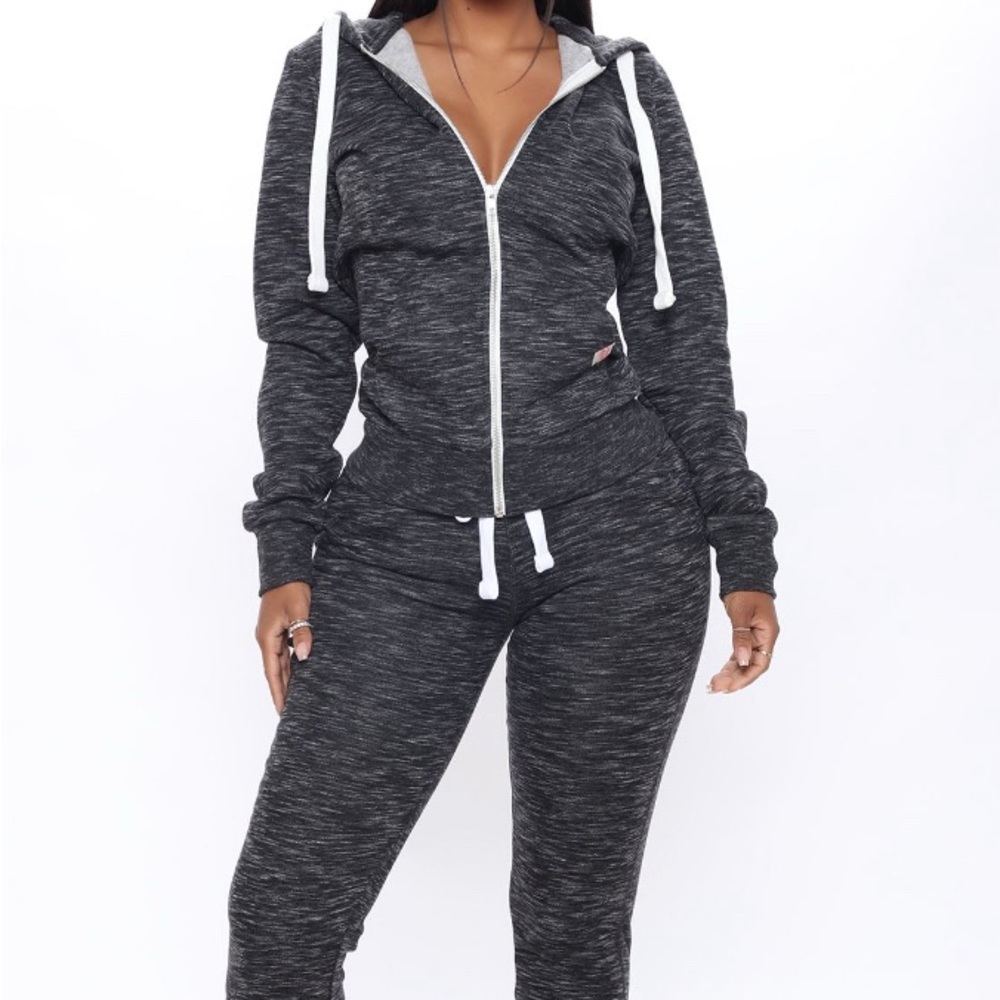 Fashion Nova Charcoal Track Suit